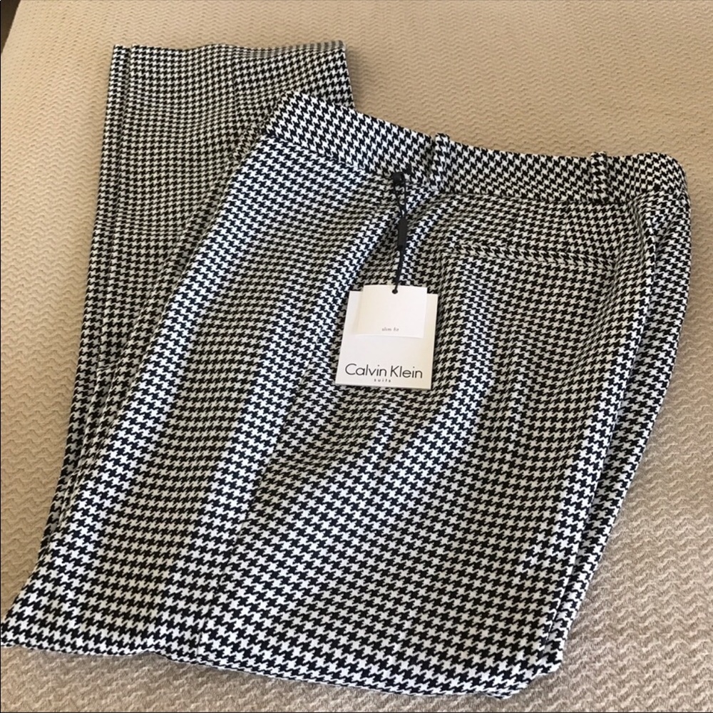 Calvin Klein Houndstooth Slim Fit Pants